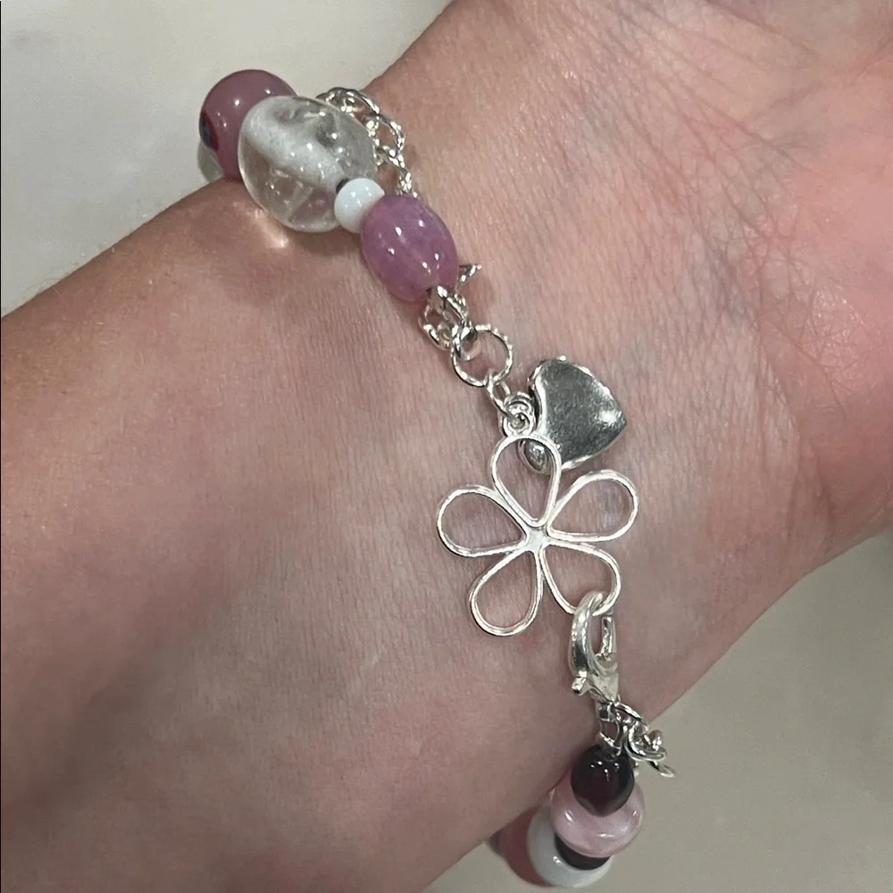 Chic Multicolor Beaded Bracelet with Silver Accents